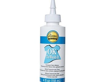 Aleene's 15633 OK to Wash-It (4oz) is A Permanent Fabric Bond Washable Glue that Dries Clear and Has a Strong Hold