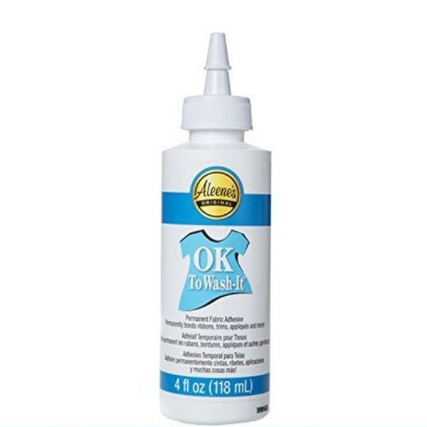 Aleene's 15633 OK to Wash-It (4oz) is A Permanent Fabric Bond Washable Glue that Dries Clear and Has a Strong Hold