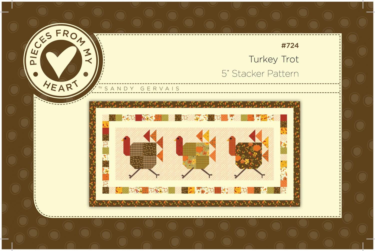 Turkey Trot Table Runner Quilt Pattern by Sandy Gervais, Thanksgiving ...