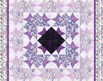 Opal Amethyst Quilt Kit by Kimberly Jahnz for Hoffman Fabrics - Get-Pieced purple foundation piecing quilt kit