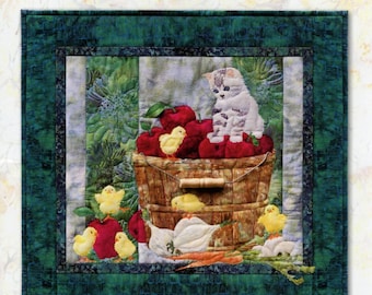 And On That Farm And A Moo Moo There Applique Quilt Farm Inspired Pattern for Animal Lovers, Sunflower and Spring Applique Projects