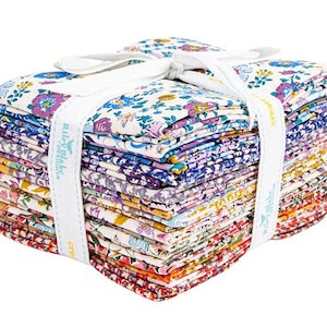 Riley Blake - Tudor Celebration Fat Quarter Bundle by Liberty Fabrics 18 pcs - Bright floral fabric