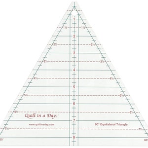 60 degree 8.5 Inch Triangle Ruler by Quilt in a Day