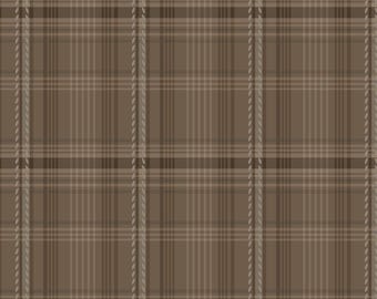 Printed Plaid - Brown - Hearth & Home by Henry Glass, sold by the quarter yard