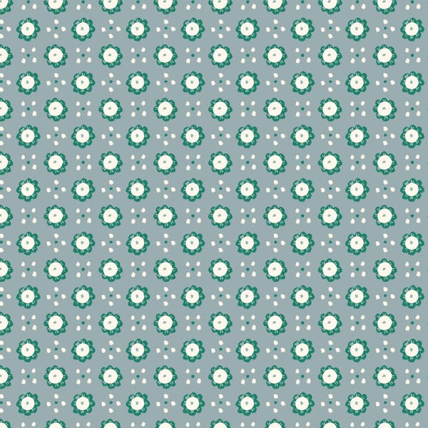 Wildflowers - Blue/Green - Happy Homestead from Cloud 9 Fabrics, sold by the quarter yard