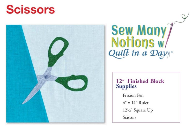Scissors Digital Download Pattern for Sew Many Notions W/ Quilt in a ...