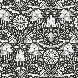 Gothic Forest - Black - Gothic Whimsy by Anequ Studio for Cloud 9 Fabrics, sold by the quarter yard, choose your cut