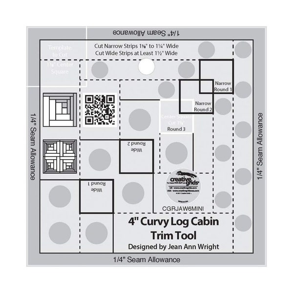 Creative Grids 4 inch Curvy Log Cabin Trim Tool CGRJAW6MINI