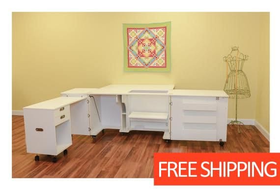 Dutch Double Top Sewing-Serger Sewing Cabinet