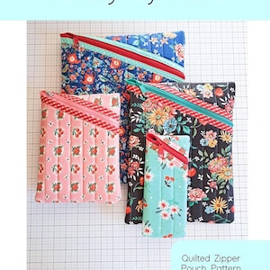 Hemingway Pouch Pattern by Kristina Brinkerhoff - Quilted zipper pouch bag pattern