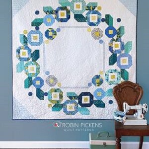 Ring Around the Posies Quilt Pattern by Robin Pickens, 8228RA, Blue Geometrical Quilt Patterns, Modern Quilts