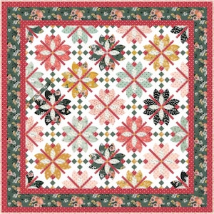Flowers Through the Lattice Quilt Boxed Kit from Riley Blake - Includes pattern and fabric for the quilt top and binding