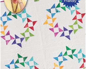 Circle of Friends  Digital Download Quilt Pattern by Eleanor Burns -  Rotary & AccuQuilt Quilt in a Day instant printable PDF pattern