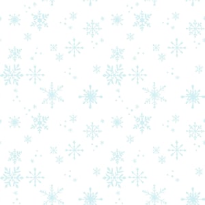 Snowflakes - White - Digital - Santa Paws by Heatherlee Chan for CLOTHWORKS, cotton fabric sold by the quarter yard, choose your cut