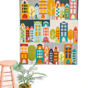 Park Place Quilt Kit by Sew Kind of Wonderful for Free Spirit Fabrics - Vintage cloth fabric town quilt kit