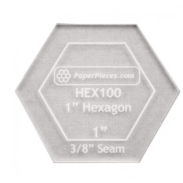 Paper Pieces - 1 Inch Hexagon Acrylic Fabric Cutting Template