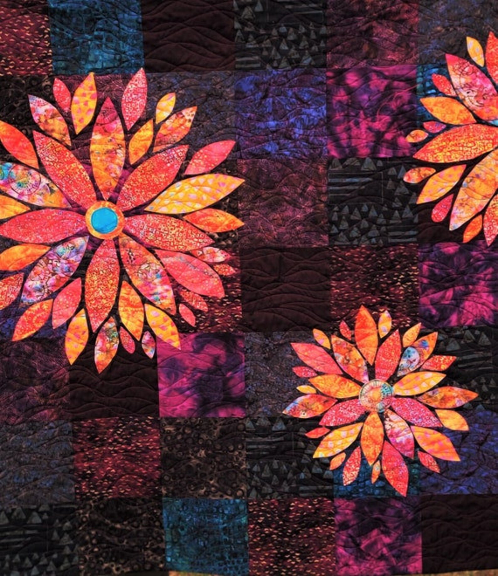 Scrappy Floral Quilt Pattern PT Scrap Petal Garden by Woods Etsy