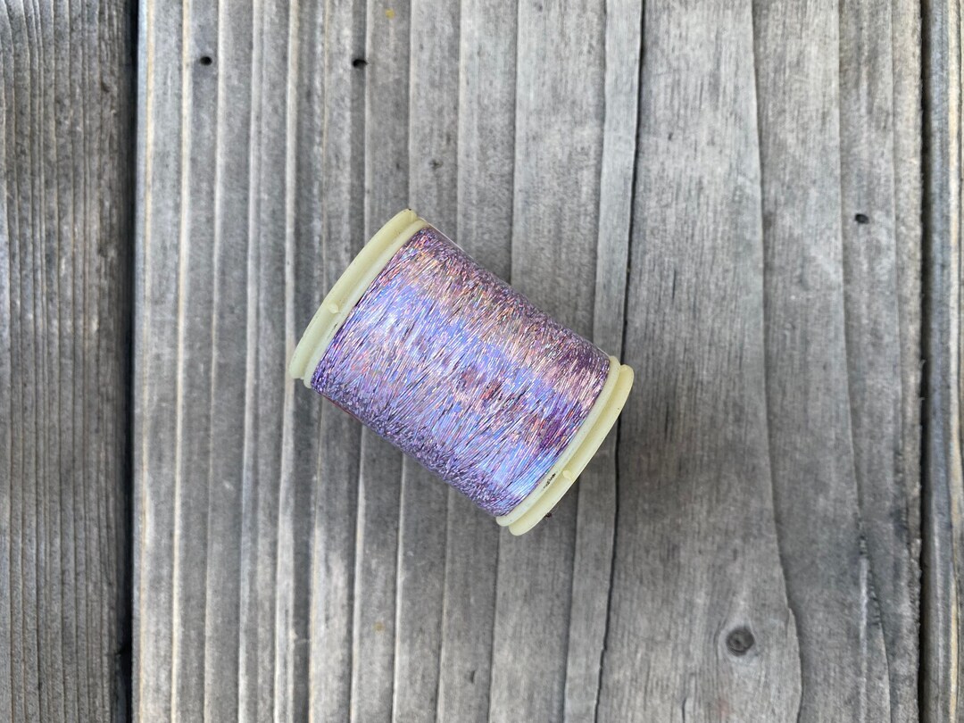 Hologram Flat Slitted Polyester 300m Purple Holographic Shimmery Thread