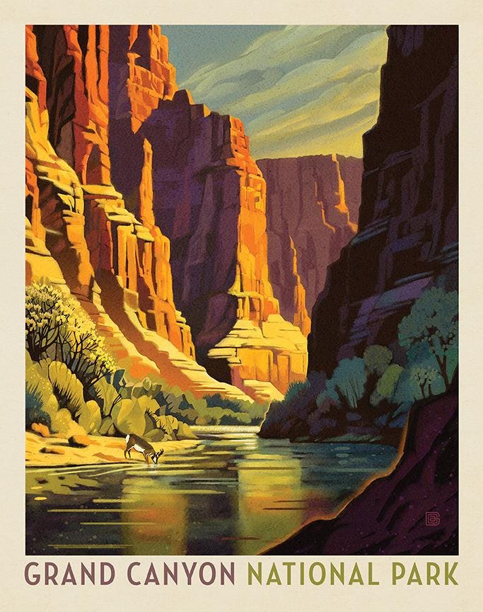 Grand Canyon Poster - Panel - National Parks by Anderson Design for Riley Blake - PL999