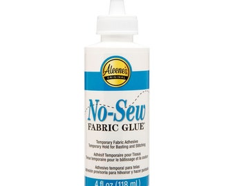 Aleene's No-Sew Fabric provides a temporary hold for easy basting and stitching, Try it with fabric, ribbons, trims, felt and more.