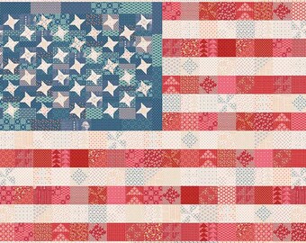 Scrappy Americana Flag Pattern + Fabric Kit