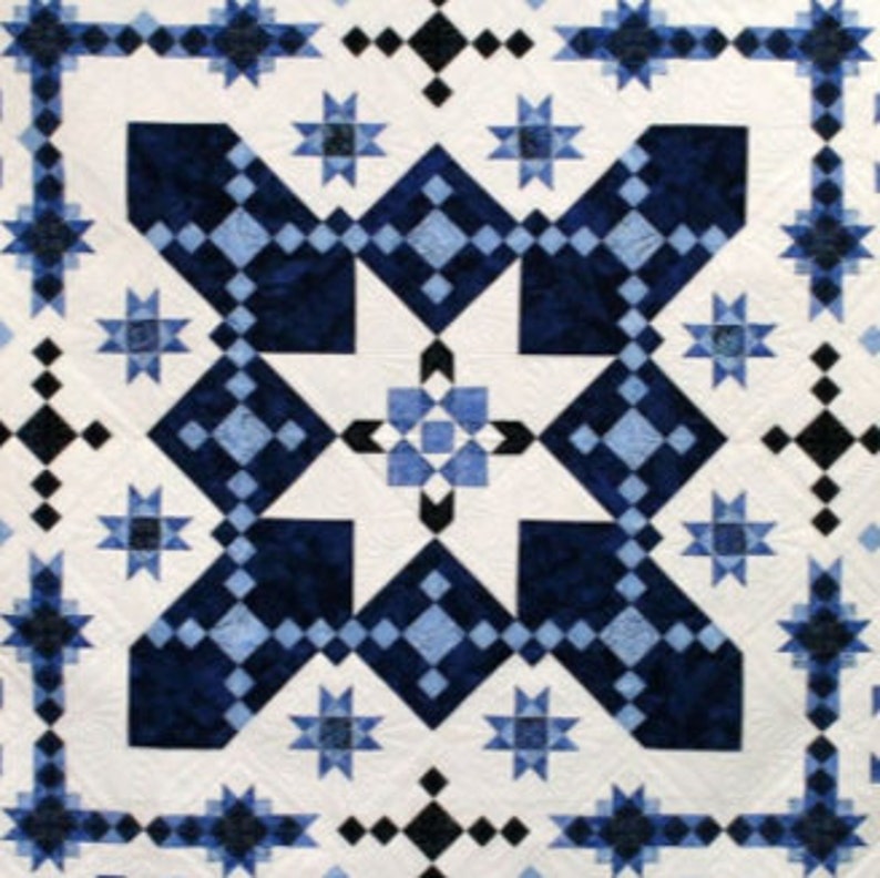 Mid Winter Blues Monochromatic Quilt Pattern in Various Shades Etsy