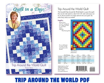 Trip Around the World Quilt Pattern, Eleanor Burns, Quilt in a Day Patterns, Digital Patterns, Digital Download, Downloadable Quilt Patterns