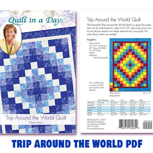 Trip Around the World Quilt Pattern, Eleanor Burns, Quilt in a Day Patterns, Digital Patterns, Digital Download, Downloadable Quilt Patterns