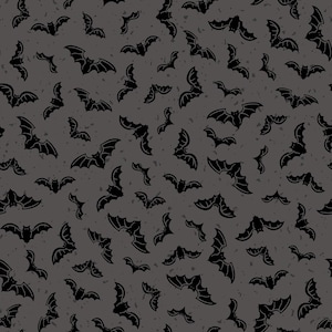 Flying Bats - Grey - Goth Gardens by Maywood Studio, sold by the quarter yard, choose your cut