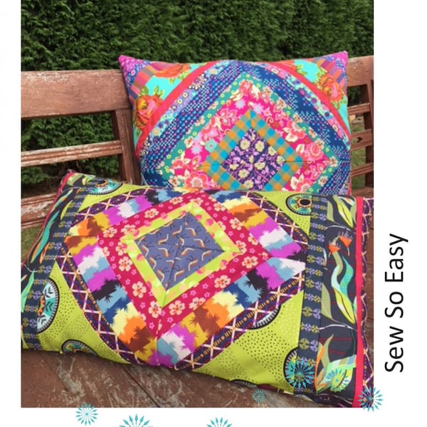 Gypsy Pillow Patterns are Great for Kaffe Fabric Of Course but You Can Make Them Pop Your Own Way Too, Great for Beginners, Uses Jelly Rolls