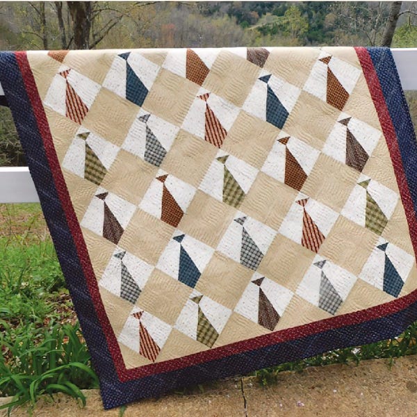 Daddy's Ties Quilt Pattern by Cut Loose Press, special Father's Day quilts, cute tie quilt for dads