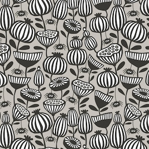 Spiders Garden - Gray - Gothic Whimsy by Anequ Studio for Cloud 9 Fabrics, sold by the quarter yard, choose your cut