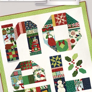 Art To Heart - Noel Panel Sampler, easy and simple Christmas quilt pattern, festive Holiday sewing project
