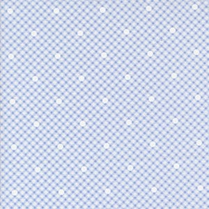 Gingham and Dots - Blue - Memory Lane by Brenda Riddle Designs for Moda Fabrics, sold by the quarter yard, choose your cut
