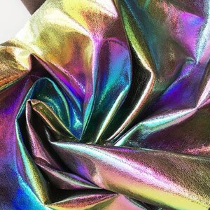 Rainbow Metallic Faux Leather Vinyl Fabric for Crafting and - Etsy