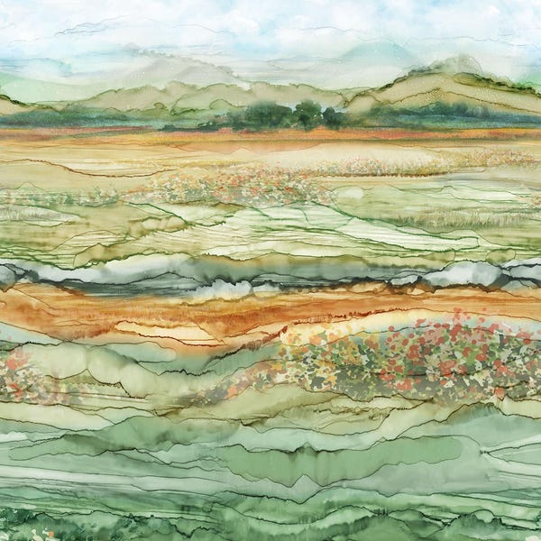 Meadow Ombre - Green Multi - Running Yardage - The Great Outdoors - Northcott Fabrics, sold by quarter yard