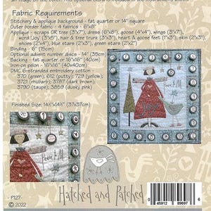 Peace and Joy Wall Hanging Pattern by Anni Downs for Hatched and Patched image 2