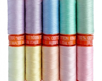 Aurifil - Unicorn Poop by Tula Pink 10 Small Spools 50wt thread for quilting and sewing