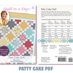 Digital Downloadable Patty Cake Quilt Pattern, Quilt in a Day, Eleanor Burns Signature Pattern, Geometrical Shapes, Diamond Shape, Strips