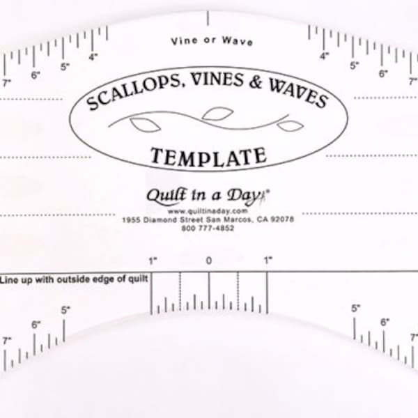 Scallops, Vines & Waves, Template, Ruler, Curved Borders, Cute Borders, Fun Binding, Curvy Borders, Quilt in a Day Rulers, Eleanor Burns