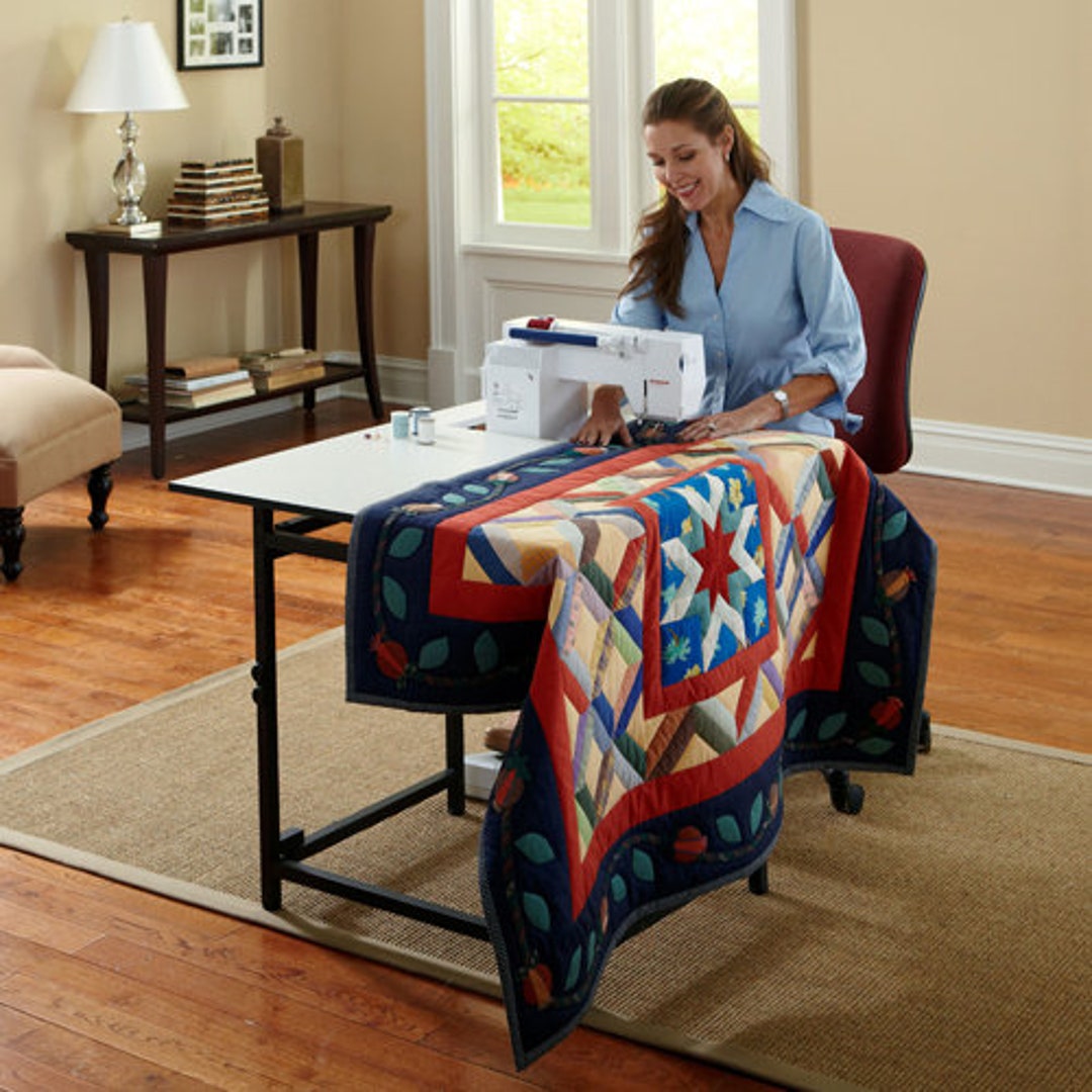 Sullivans Home Hobby Adjustable Height Foldable Table for Sewing and Crafts