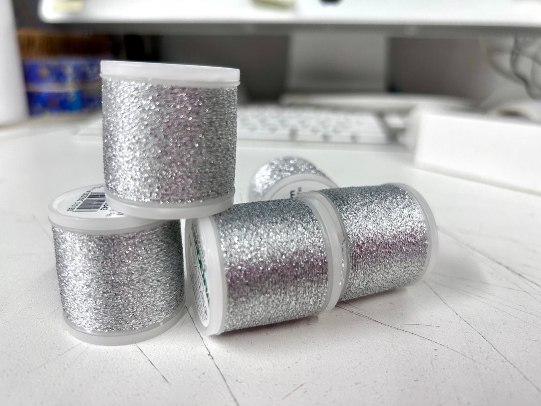 Metallic Nylon/polyester Embroidery Thread 40wt 220yds Textured Silver ...