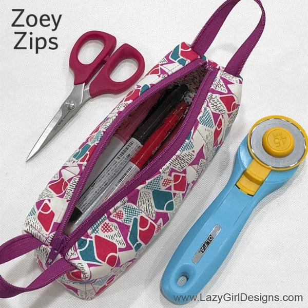 Zoey Zips Pattern by Lazy Girl Designs, Make Your Own Zipper Quilted ...