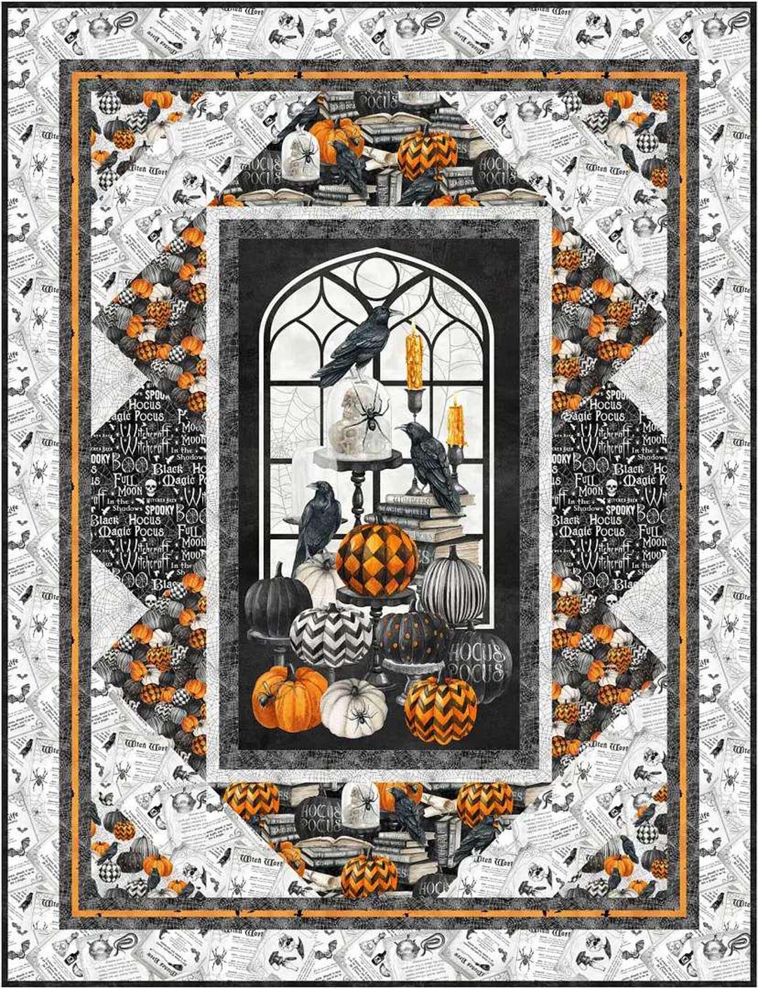 Pages Upon Pages Quilt Pattern - Spooky Halloween and Fall Raven ...