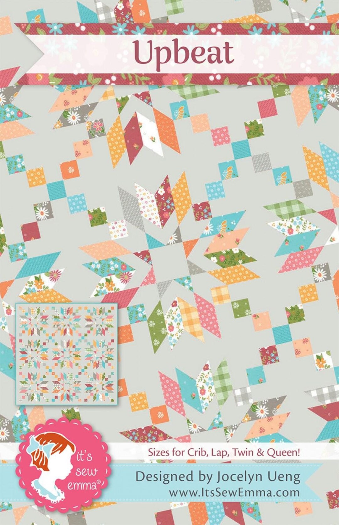 Upbeat Quilt Pattern by It's Sew Emma - Jelly Roll Friendly Star Quilt ...