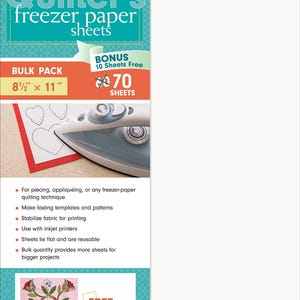 Quilter&#39;s Freezer Paper Sheets - Perfect for appliqué and piecing, can be used in an inkjet printer