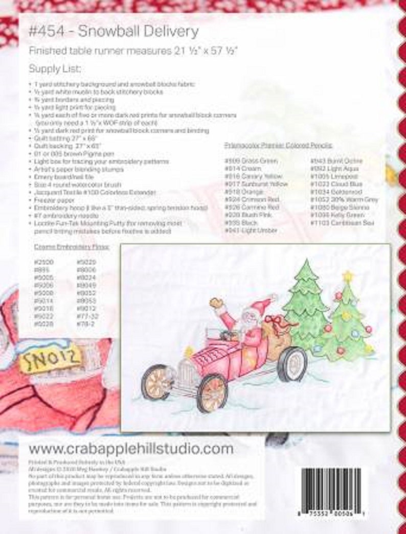 Memory Lane Snowball Delivery Pattern by Crabapple Hill Studio