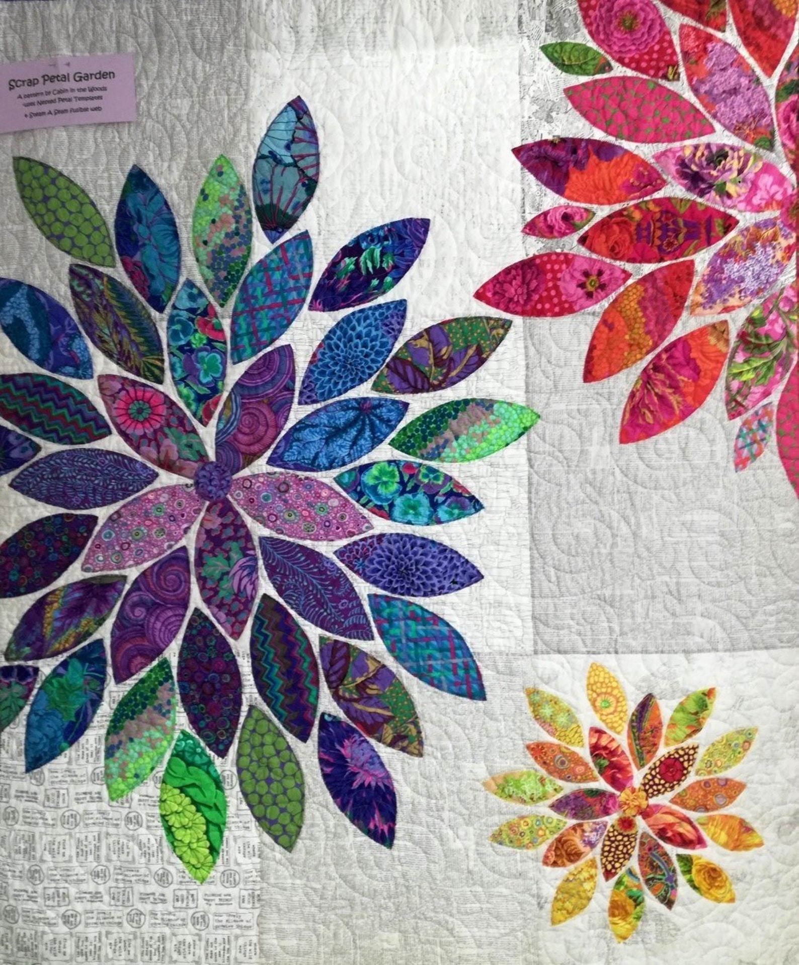 Scrappy Floral Quilt Pattern PT Scrap Petal Garden by Woods Etsy