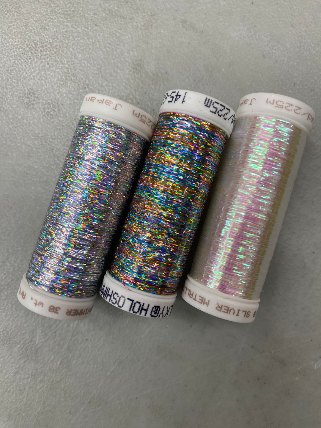 Hologram Flat Slitted Polyester 300m, Holographic Thread, Many Colors