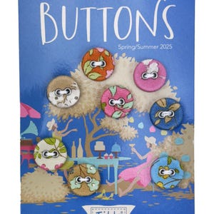 Tilda Sunday Brunch Buttons 0.55in (14mm) 8 pcs fabric covered buttons